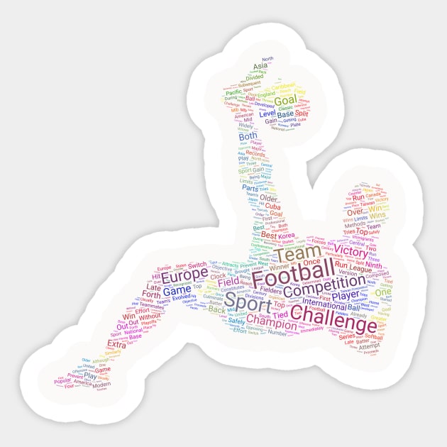 Football Footballer Silhouette Shape Text Word Cloud Sticker by Cubebox